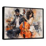 Orange Black Music Harmonious Duo II - Music Canvas Wall Art