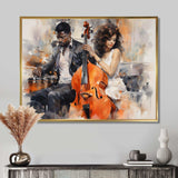 Orange Black Music Harmonious Duo II - Music Canvas Wall Art