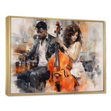 Orange Black Music Harmonious Duo II - Music Canvas Wall Art