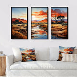 Native Art Ancestral Landscapes I - 3-Piece Canvas Wall Art