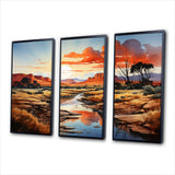 Native Art Ancestral Landscapes I - 3-Piece Canvas Wall Art