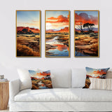 Native Art Ancestral Landscapes I - 3-Piece Canvas Wall Art