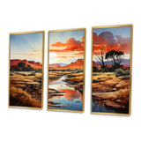 Native Art Ancestral Landscapes I - 3-Piece Canvas Wall Art