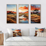 Native Art Ancestral Landscapes I - 3-Piece Canvas Wall Art
