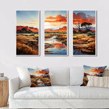 Native Art Ancestral Landscapes I - 3-Piece Canvas Wall Art