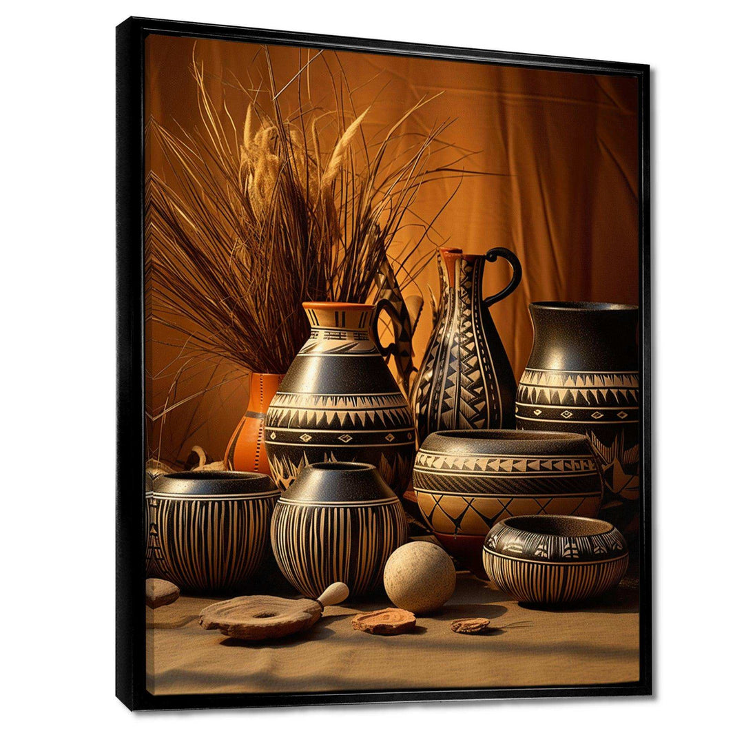 Native Art Pottery Serenity I - People Canvas Wall Art