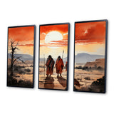 Native Art Guardians Of Prairies - 3-Piece Canvas Wall Art