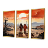 Native Art Guardians Of Prairies - 3-Piece Canvas Wall Art
