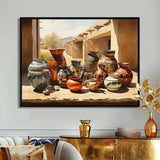 Native Art Pueblo Pottery II - People Canvas Wall Art