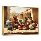 Native Art Pueblo Pottery II - People Canvas Wall Art