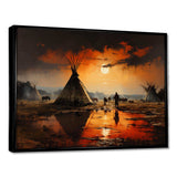 Orange Native Tipi Embracing Tradition II - People Canvas Wall Art