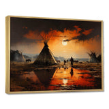 Orange Native Tipi Embracing Tradition II - People Canvas Wall Art