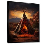 Orange Native Tipi Embracing Tradition I - People Canvas Wall Art