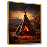 Orange Native Tipi Embracing Tradition I - People Canvas Wall Art