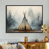 Grey Native Tipi Whispers Of Spirit - People Canvas Wall Art