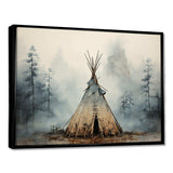 Grey Native Tipi Whispers Of Spirit - People Canvas Wall Art