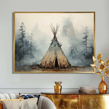 Grey Native Tipi Whispers Of Spirit - People Canvas Wall Art