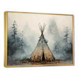 Grey Native Tipi Whispers Of Spirit - People Canvas Wall Art