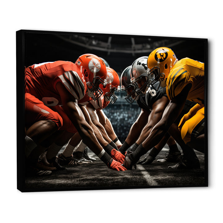 Yellow Football Dynamic Formation - Football Canvas Wall Art