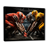Yellow Football Dynamic Formation - Football Canvas Wall Art
