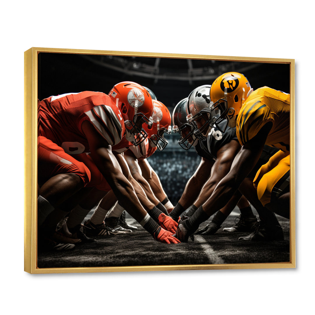 Yellow Football Dynamic Formation - Football Canvas Wall Art