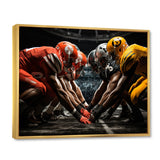 Yellow Football Dynamic Formation - Football Canvas Wall Art