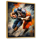 Orange Football Energetic Tackles - Football Canvas Wall Art