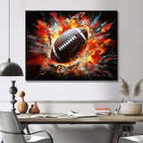 Red Football Explosive Ballon - Sports Canvas Wall Art