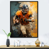 Yellow Football Fragmented Plays - Football Canvas Wall Art