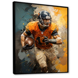 Yellow Football Fragmented Plays - Football Canvas Wall Art