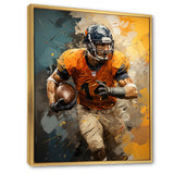 Yellow Football Fragmented Plays - Football Canvas Wall Art