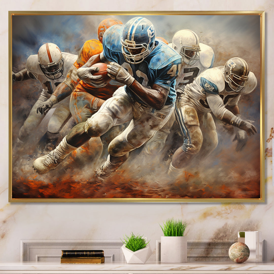 Football Strategic Interplay I - Football Canvas Wall Art