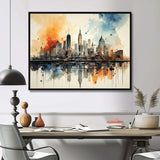 Colorful Nyc Cityscape Watercolor II - Cityscapes Canvas Wall Art