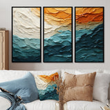 Teal Orange Ocean Coastal Essence Collage - Multi-Panel Canvas Prints