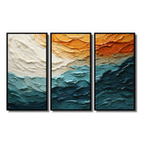 Teal Orange Ocean Coastal Essence Collage - Multi-Panel Canvas Prints