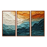 Teal Orange Ocean Coastal Essence Collage - Multi-Panel Canvas Prints
