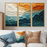 Teal Orange Ocean Coastal Essence Collage - Multi-Panel Canvas Prints