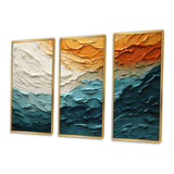 Teal Orange Ocean Coastal Essence Collage - Multi-Panel Canvas Prints