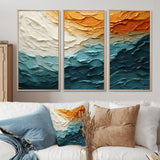 Teal Orange Ocean Coastal Essence Collage - Multi-Panel Canvas Prints