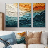 Teal Orange Ocean Coastal Essence Collage - Multi-Panel Canvas Prints