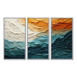 Teal Orange Ocean Coastal Essence Collage - Multi-Panel Canvas Prints
