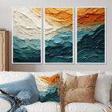 Teal Orange Ocean Coastal Essence Collage - Multi-Panel Canvas Prints
