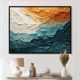 Teal Orange Ocean Coastal Essence Collage - Coastal Canvas Wall Art