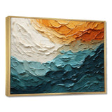 Teal Orange Ocean Coastal Essence Collage - Coastal Canvas Wall Art