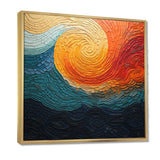 Teal Orange Op Art Rhythmic Illusion III - Abstract Canvas Wall Art