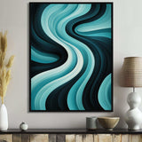 Turquoise Black Opt Art In - Abstract Canvas Wall Art