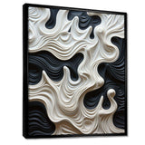 Black White Opt Art Rhythmic Pulses I - Abstract Canvas Wall Art