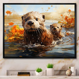 Brown Otters Odyssey - Otter Bedroom Wall Art