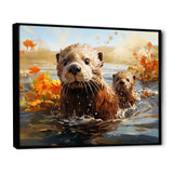 Brown Otters Odyssey - Otter Bedroom Wall Art