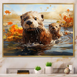 Brown Otters Odyssey - Otter Bedroom Wall Art